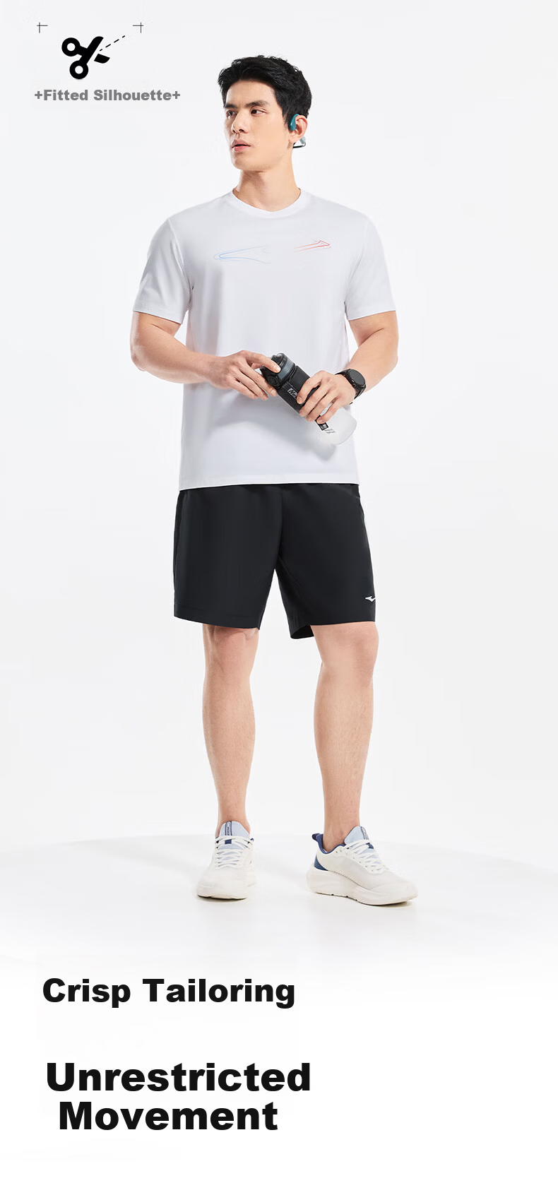 Erke Men's Summer New Sports T-Shirt Casual Outdoor Quick-Dry Antibacterial Ice-Feel Crew Neck 12