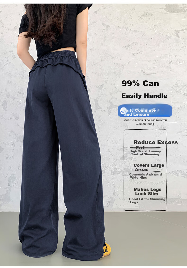 Borui Women's Casual Pants Spring Autumn American Style High Waist Hip Lift Wide Leg Quick-Dry Cargo Pants Straight Leg Sports Paratrooper Pants 15