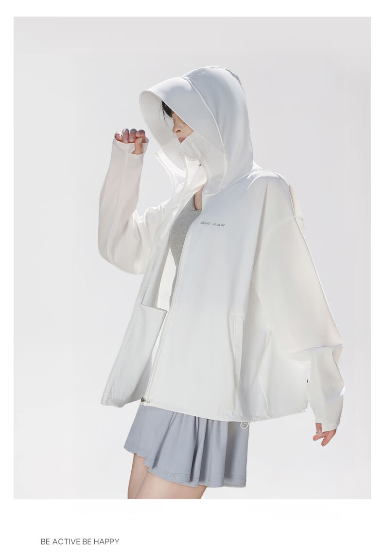 Combo Lightweight Breathable UV Protection Hooded Sun Jacket for Fair-Skinned Women Outdoor Summer Skin Coat 8