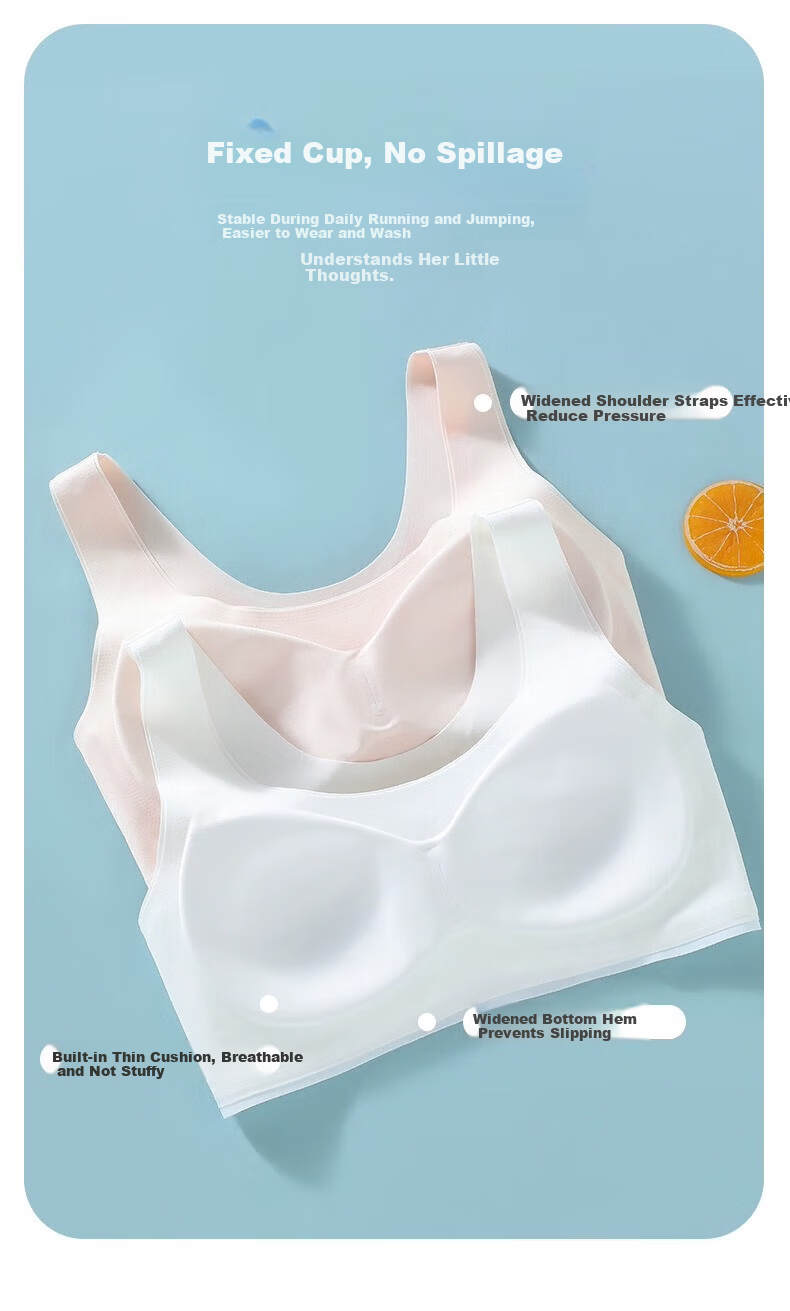 Urban Beauty 2-Piece Spring Summer Girls' Seamless Sports Bra Vest for Teens and Adolescents 7