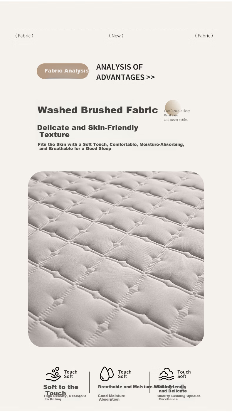 Grace Antibacterial Quilted Washable Thickened Fitted Sheet Mattress Protector Dark Gray 1.8m 3