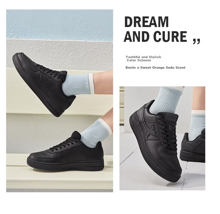 Xtep Couple Men's and Women's Sports Sneakers White Air Force One Spring Summer Mesh Breathable Lightweight Casual Shoes 46