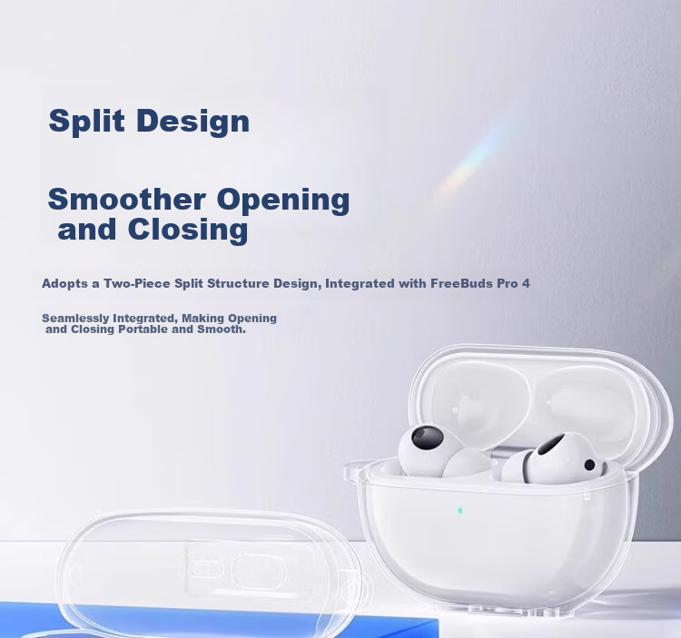 Hot Fire Compatible Huawei FreeBuds Pro4 Transparent Bluetooth Earphone Case Silicone Soft Full-Cover Shockproof Ultra-Thin Protective Shell with Bare Machine Aesthetic + Braided Strap 13