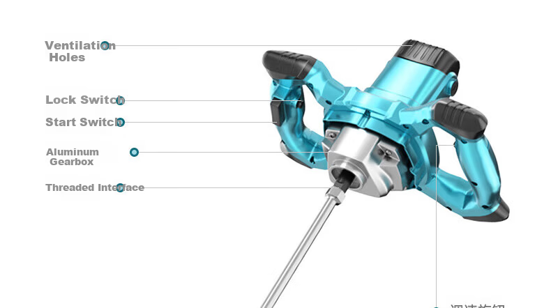 Milade High-Power Electric Mixer for Putty Powder, Cement Mortar, Paint, and Dough Mixing 21