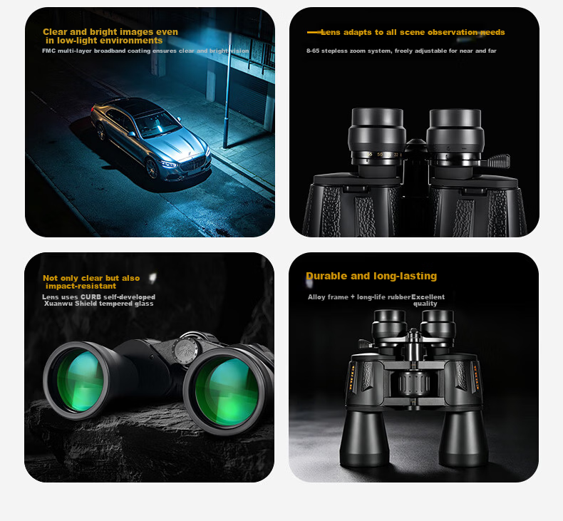 Jiapu High-Power Military-Grade HD Night Vision Professional Adult 8000 Binoculars Zoomable Smartphone Compatible Kilometer Range 10
