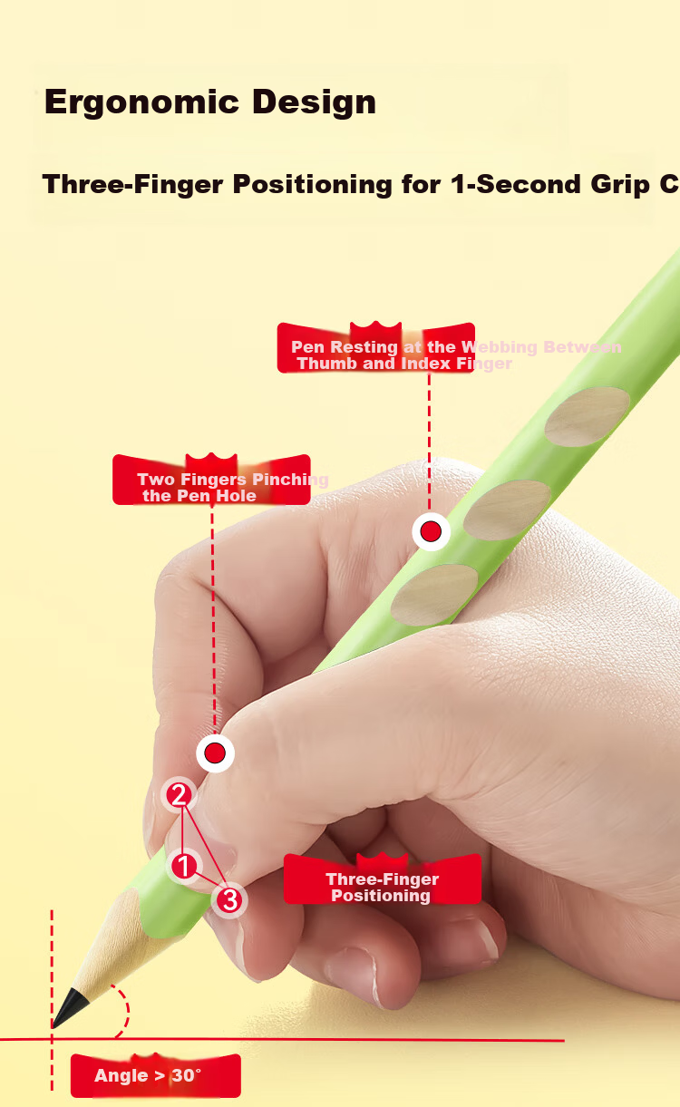 Mao Prince Elementary Student HB 2B Writing Hole Pencil Exam Special Card Marking Drawing Practice Pencil Back to School Gift Teacher's Day Gift 5