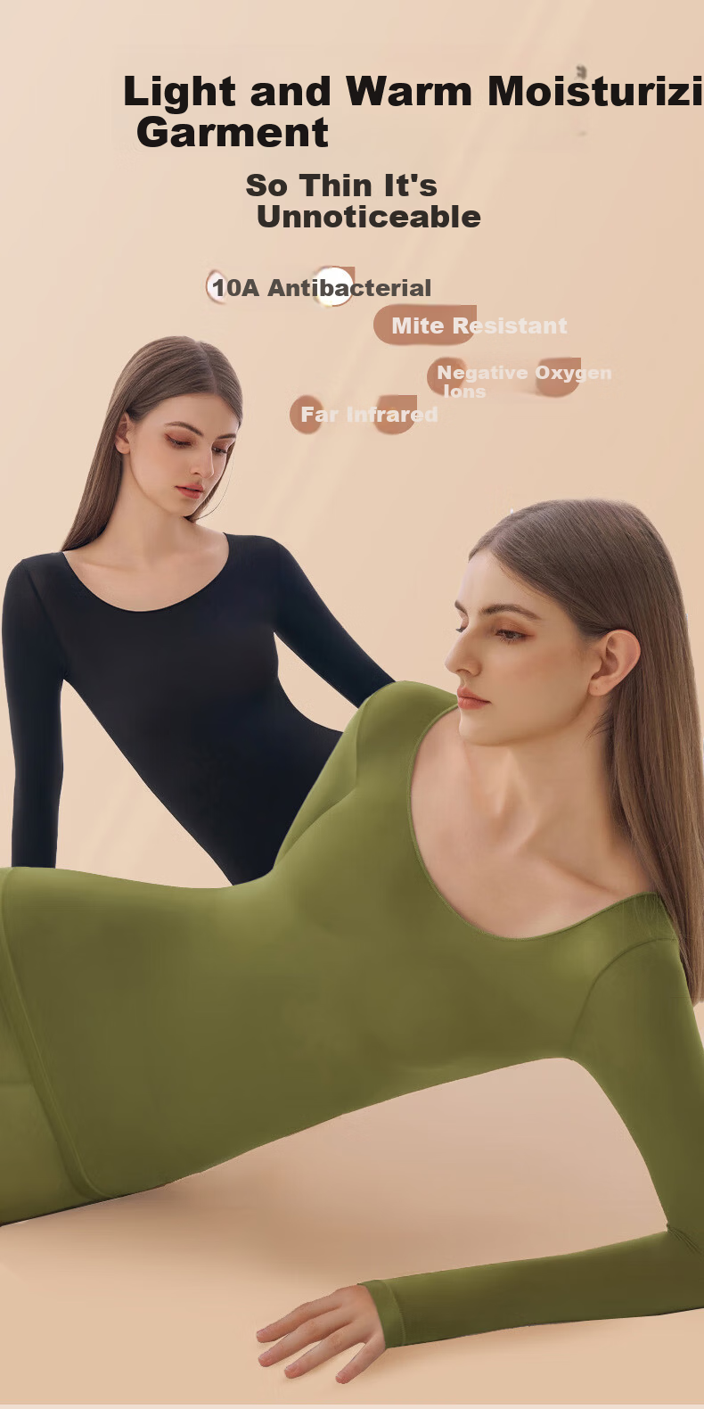 Lixingji Hyaluronic Acid Foundation Liquid Mask Thermal Underwear Set for Women Ultra-thin Invisible Skin Base Moisturizing Clothing 1