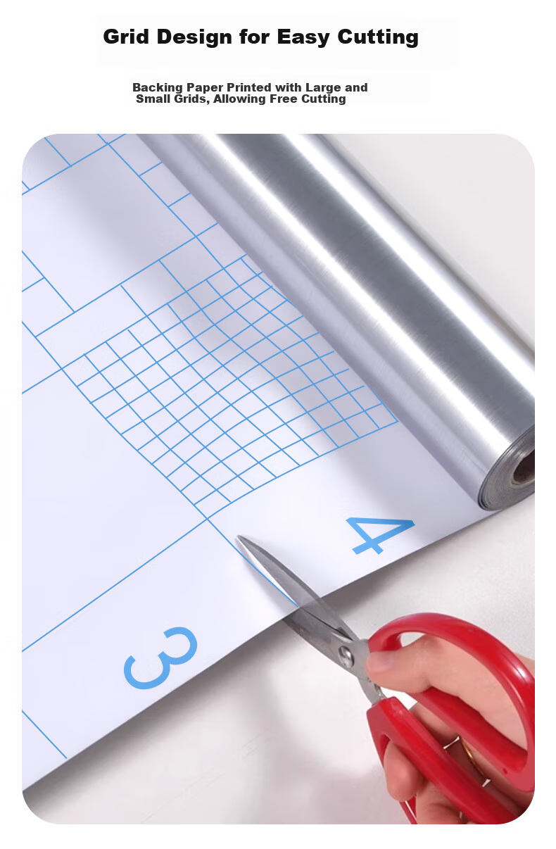 Cuttlefish Refrigerator Elevator Renovation Sticker Self-Adhesive Furniture Color Change Film Stove Protective Film Metal Brushed Silver 40*300cm 11