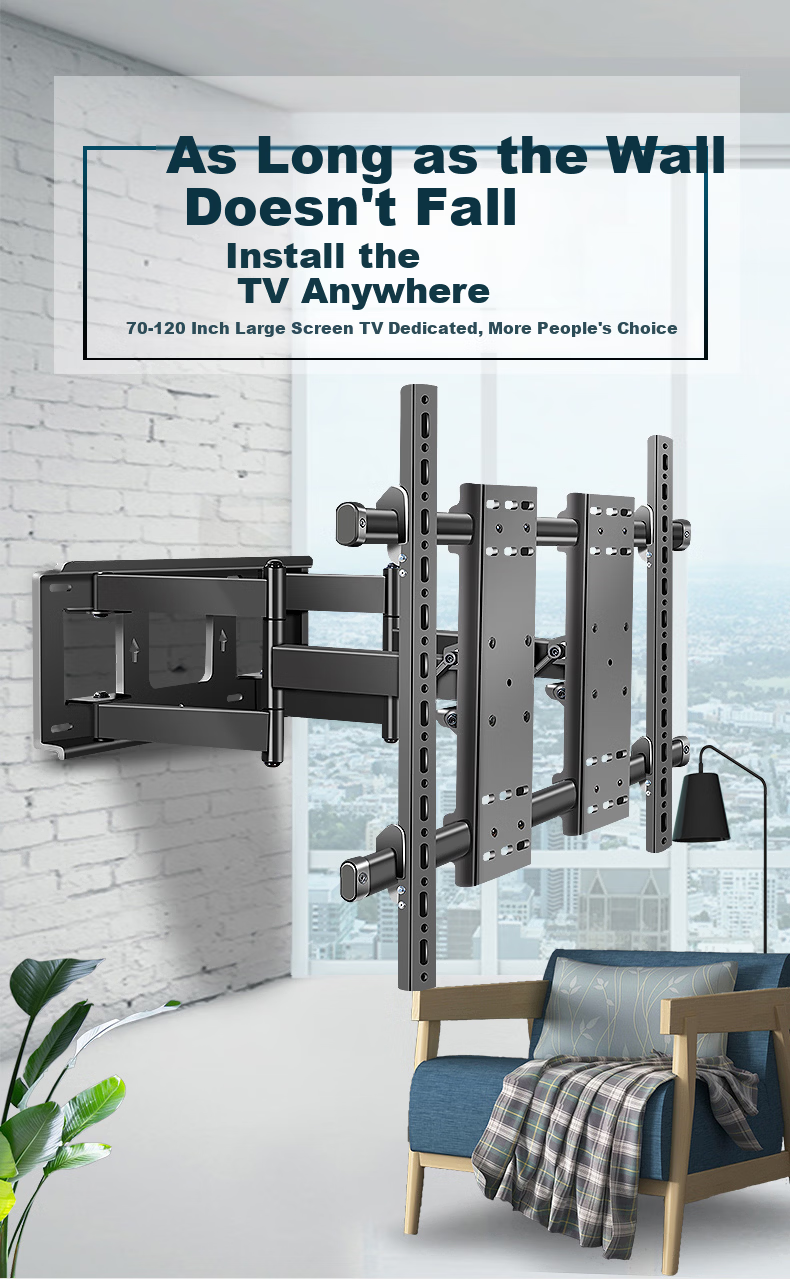HILLPORT Conference Flat Panel TV Mount Telescopic Rotating Embedded TV Wall Bracket for JAV Hisense Huawei MAXHUB All-in-One Teaching Machine Commercial Display 65/75/90 Inch DY999S 1