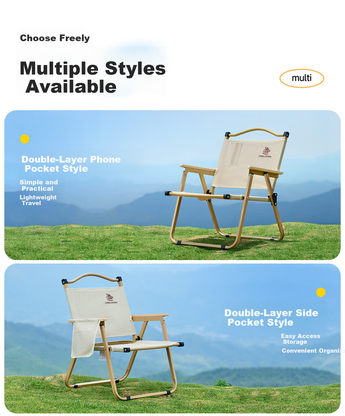 CAMEL Outdoor Kermit Chair Camping Chair Fishing Chair Camping Gear Picnic Folding Chair Folding Stool 19