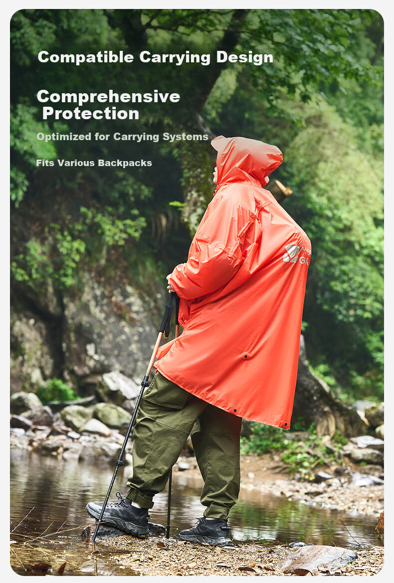 MOBIGARDEN Hiking Sleeve Backpack Raincoat Outdoor Camping Mountaineering Waterproof Rain Jacket NX25690003 Lime Green 4