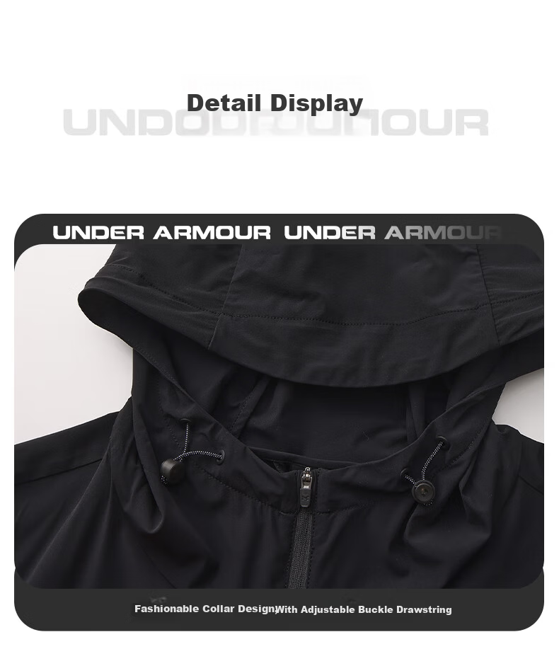 Under Armour Men's Sports Jacket, Summer New Style Sun Protection Clothing, Ice Silk Cool-Feeling Breathable Lightweight Outdoor Running Training Jacket 16