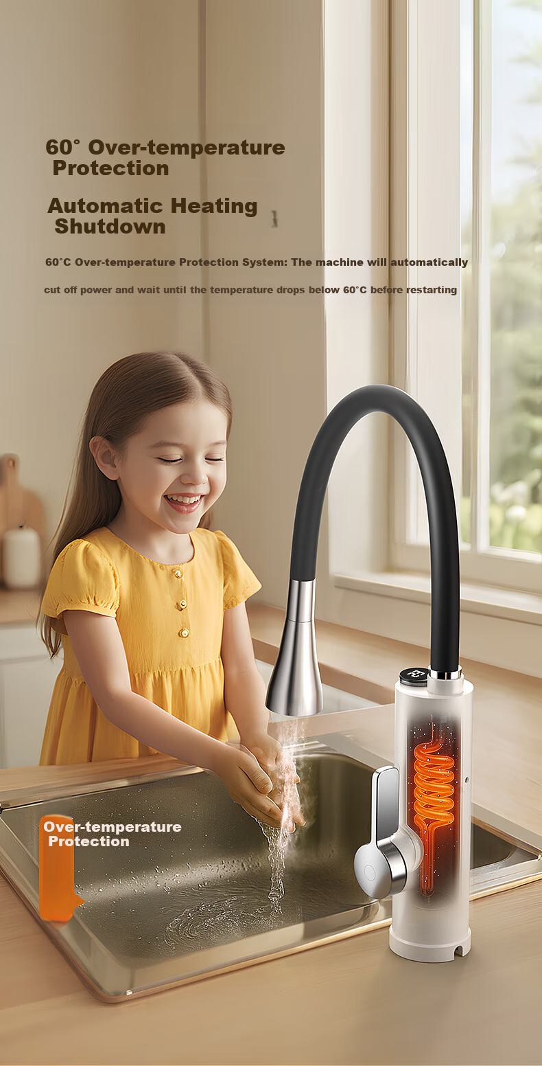 AUX Electric Instant Hot Water Faucet Dual-Use Kitchen and Balcony Heater Hot and Cold Water Heater 17