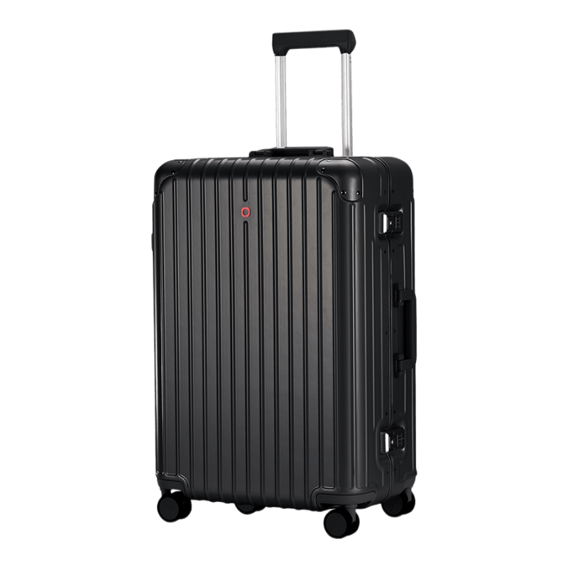 JD Jingzao "Interstellar" Slim Aluminum Frame Luggage Large Capacity Carry-On Durable High-Value Obsidian Black 24 Inch Trolley Case