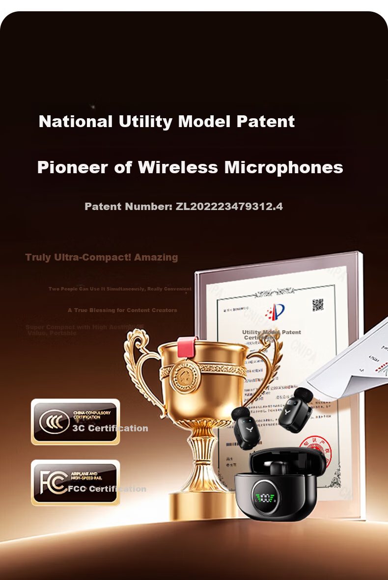 YOUFES Wireless Lapel Microphone Noise-Cancelling Dual Receiver for Apple iPhone Live Streaming Outdoor Short Video Conference Recording 2