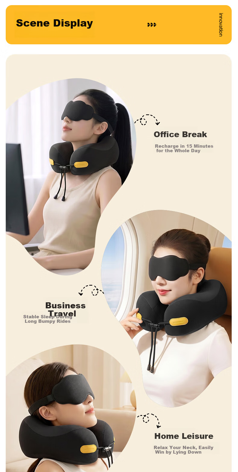 Mi Xiaoshu U-Shaped Pillow Storage Case Neck Support Eye Mask Pillow Travel Cervical Neck Pillow Nap Pillow 20