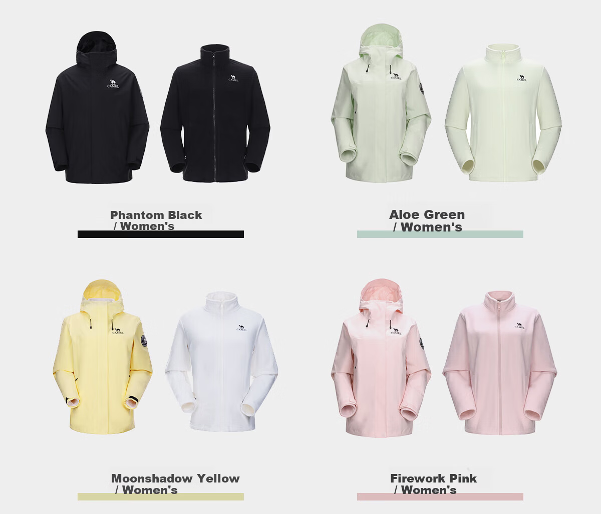 CAMEL King Kaijia ICON Outdoor Fleece 3-in-1 Professional Storm-Level Waterproof Hard Shell Jacket B348 15