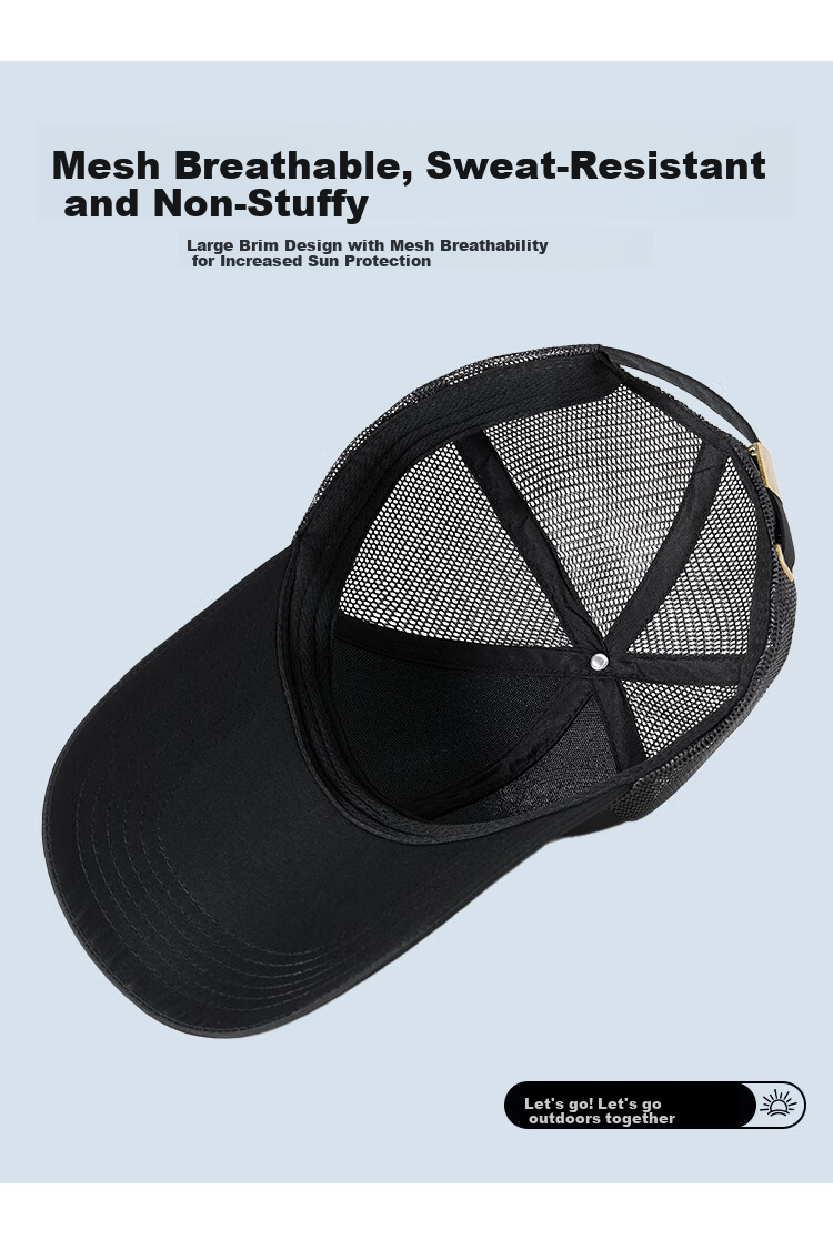 JEEP Men's Summer Quick-Dry Extended Brim Baseball Cap Women's Water-Repellent Duckbill Breathable Mesh Sunshade Hat 4