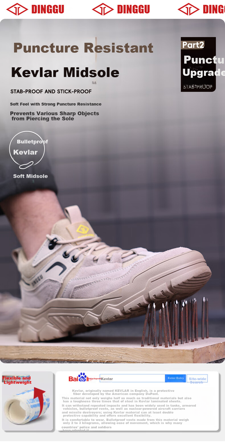 Dinggu Men's Work Safety Shoes JD1352ZGD44 High-top Anti-smash, Anti-puncture, Slip-resistant, Durable Winter Footwear for Long Standing 2