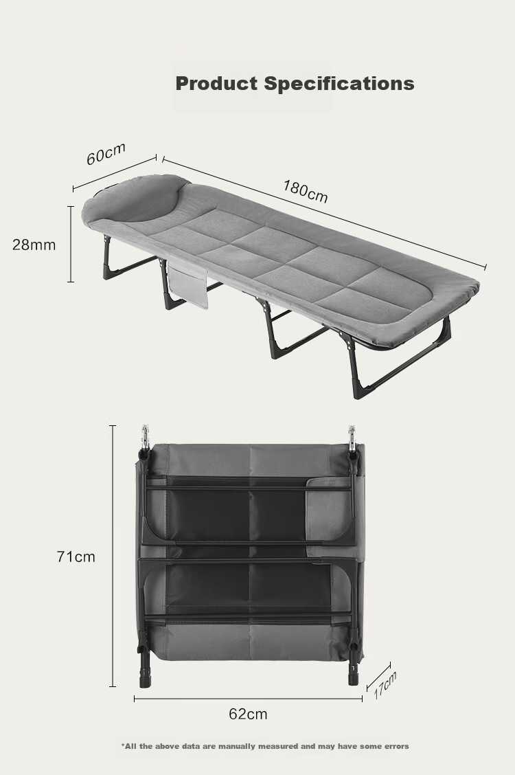 JD Jingzao Folding Bed Recliner American Style Single Nap Bed Hospital Care Bed Outdoor Military Bed 180*60cm 7