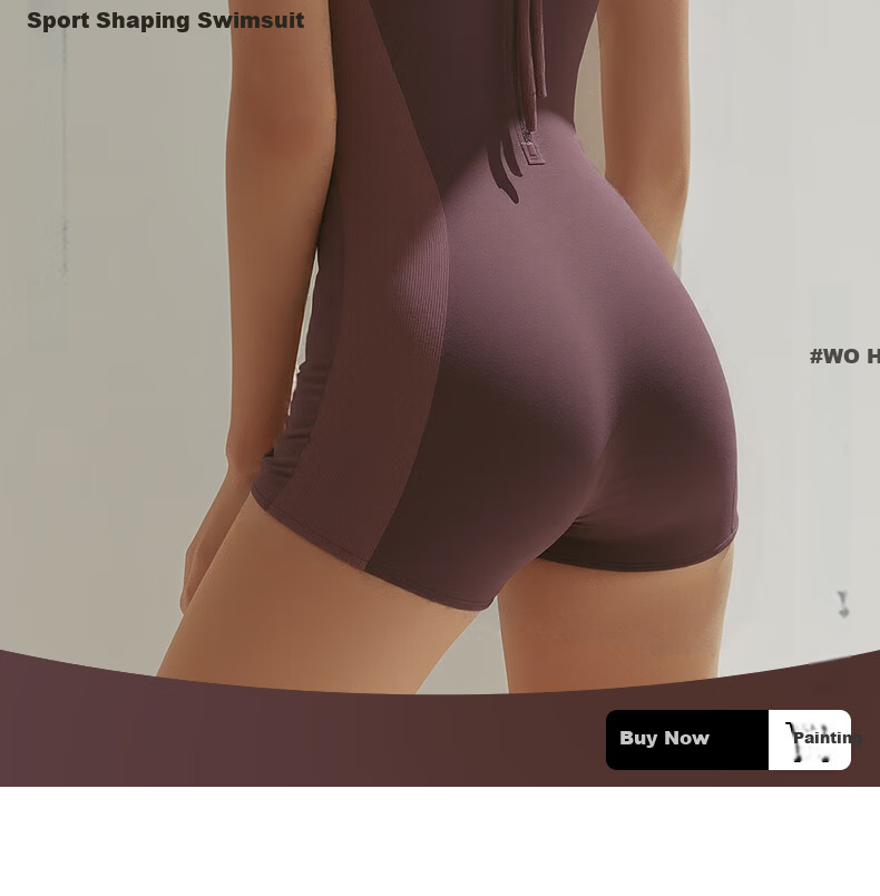 WATERTIME Women's New One-Piece Swimsuit for Swimming Pool, Plus Size, Body-Shaping, Racing Trunks, Thermal Spring Use 1