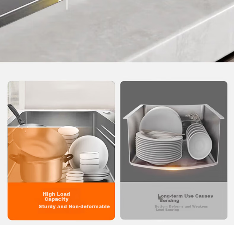 Kabe Kitchen Sink Handmade Thickened Large Single Bowl SUS304 Stainless Steel Vegetable Washing Basin Integrated Dishwashing and Vegetable Washing Sink 10
