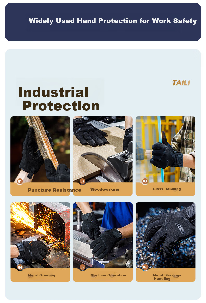 Taili Cut-Resistant Gloves Outdoor Mountaineering Hiking Tactical Cycling Motorcycling Beachcombing Sports Fitness Gardening Work Safety Protection Unisex Gloves Size S Black 3.0 10