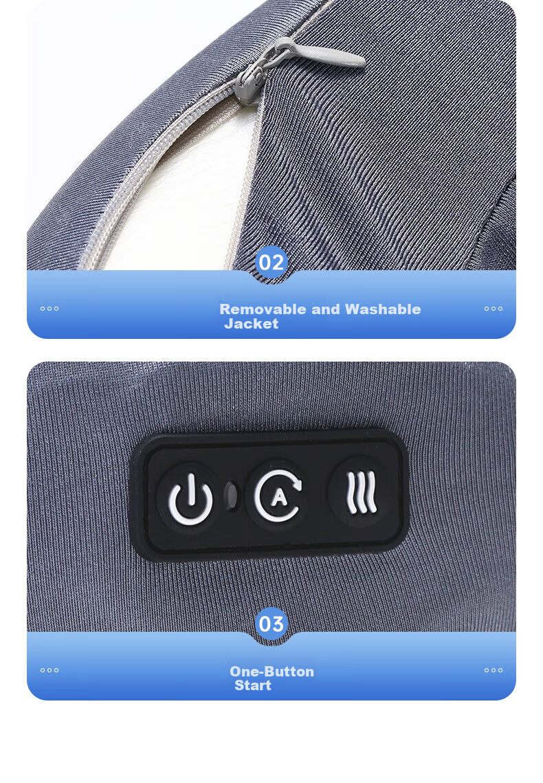 Yuzhaolin Electric Massage U-Shaped Pillow Nap Pillow Travel Neck Pillow Portable for Airplane and High-Speed Rail Neck Support Cushion 13