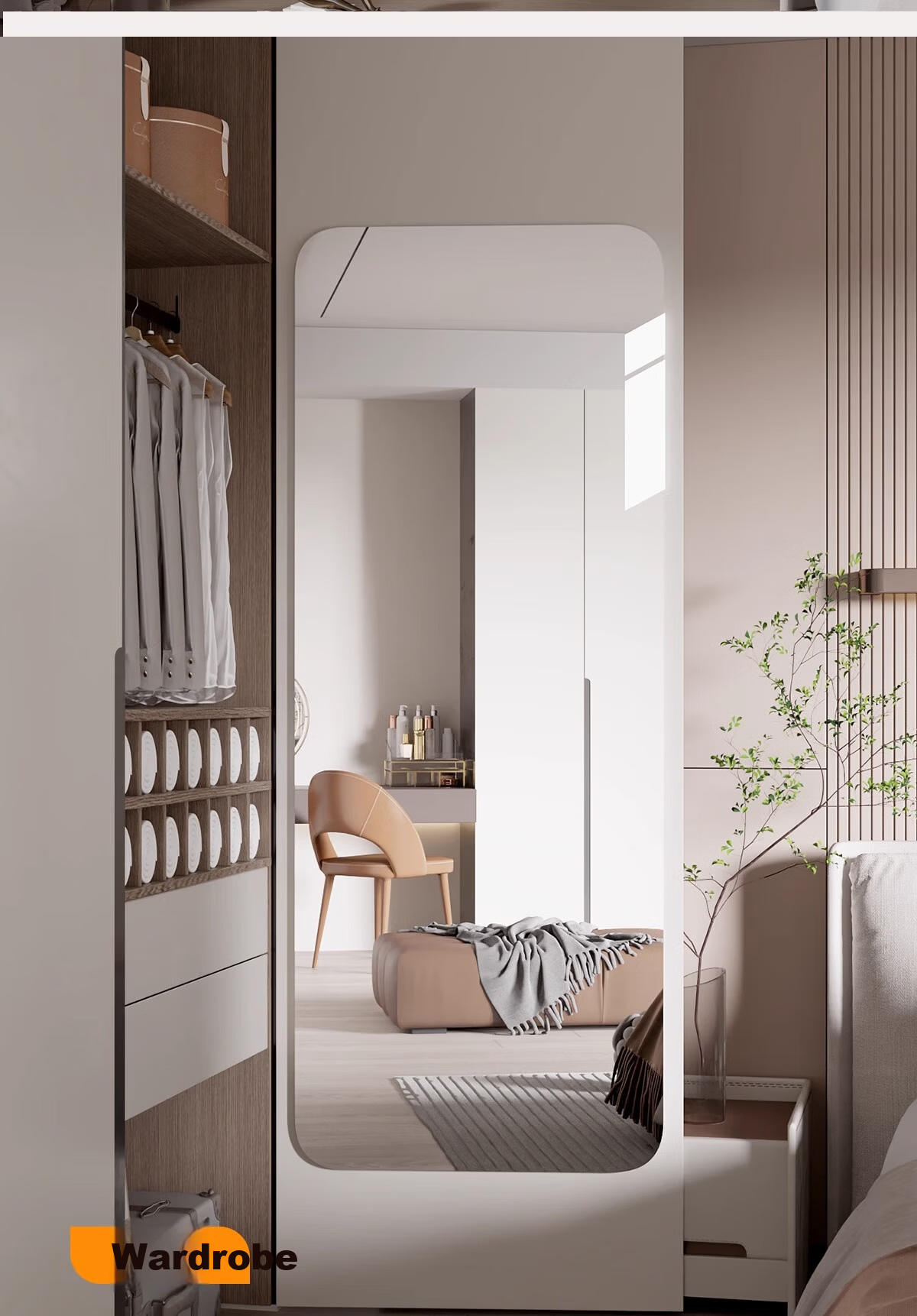 Millennium Huafu Self-Adhesive Wall Mirror Full-Length Bedroom Makeup Hanging Dressing Mirror 40*120cm 20