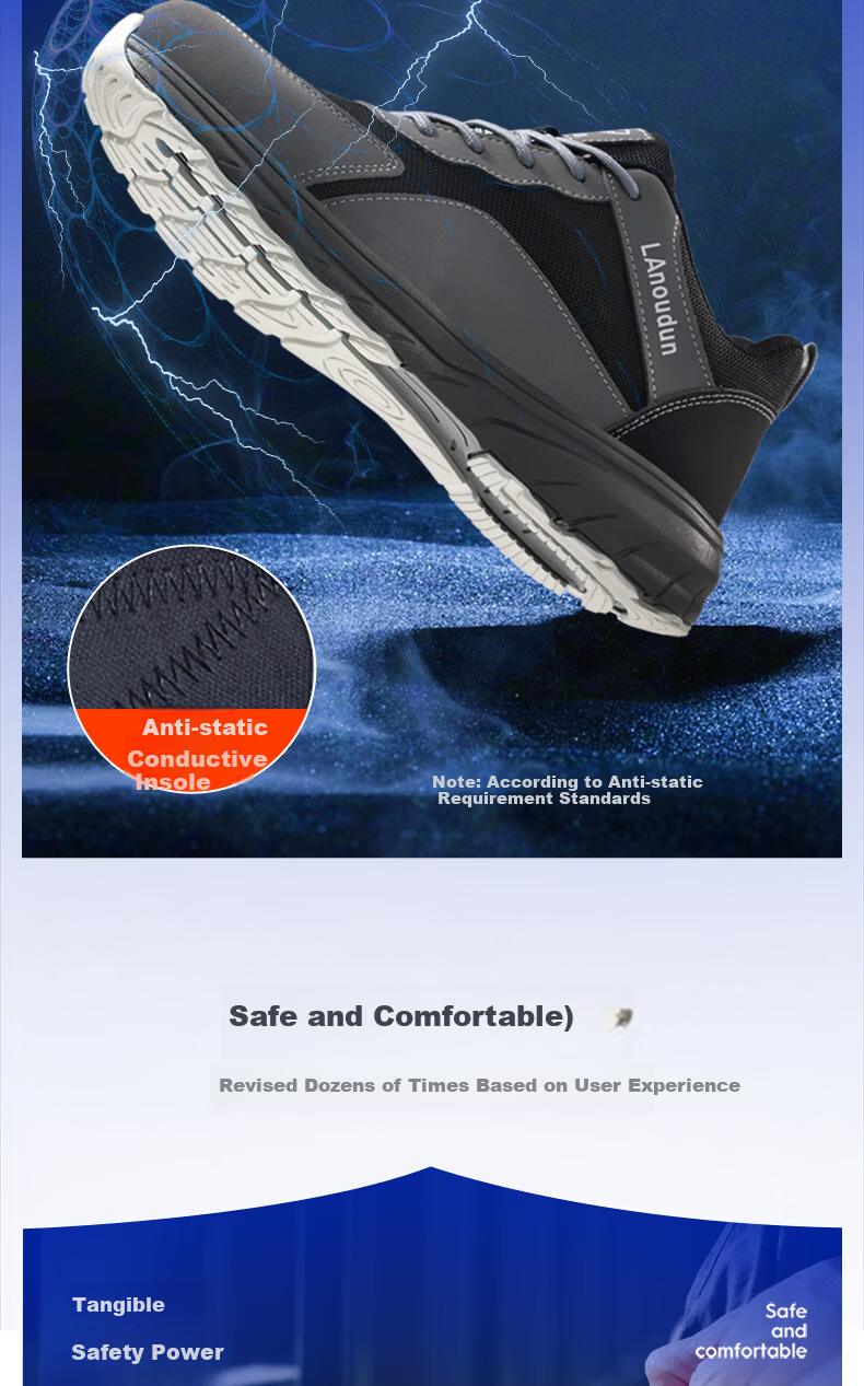 BlueOwl Shield Anti-Static Shoes Unisex Gas Station Summer Breathable Lightweight Non-Slip Durable Safety Work Shoes D289TBA Size 38 4