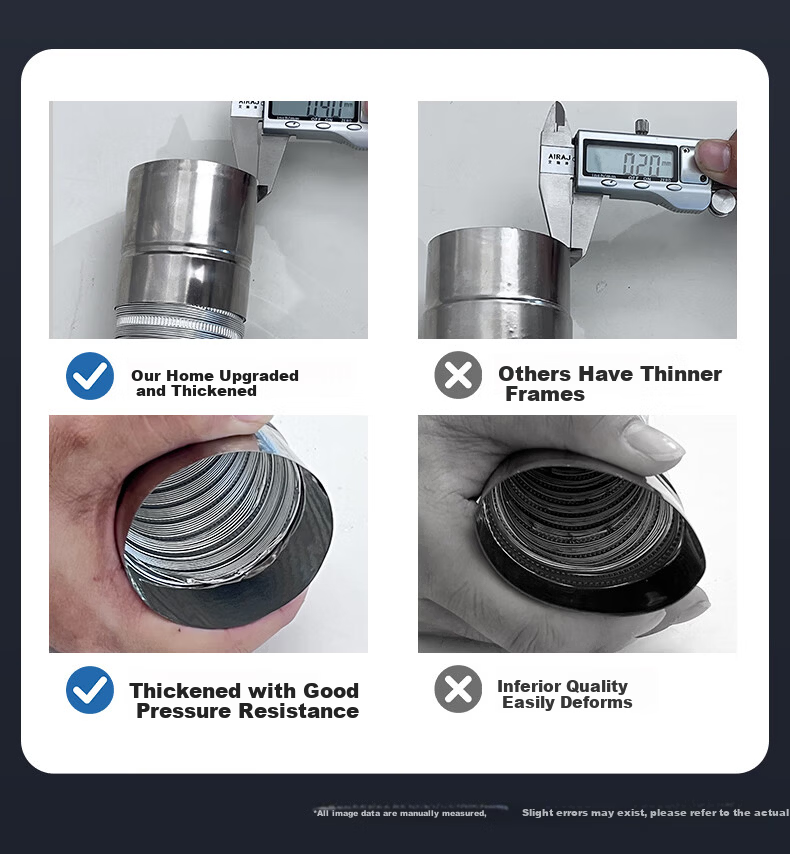 Behind the Scenes Hero Thickened Stainless Steel Exhaust Pipe Gas Water Heater Chimney Outdoor Anti-Backflow Explosion-Proof Universal Accessory [Diameter 60mm Length 50cm] 5