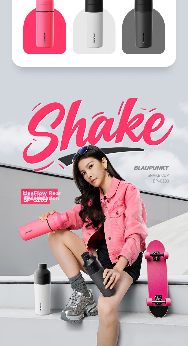 BLAUPUNKT Stainless Steel Juicer Portable Juicing Cup Home Juice Machine Insulated Ice Crushing Rechargeable Mini Multifunctional Antioxidant 316L Sweet Pink 18