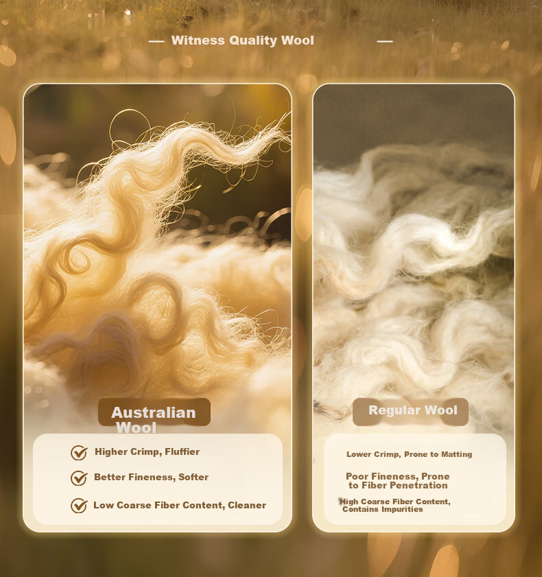 FUANNA × JD Custom Wool Quilt 100% Australian Wool Winter Quilt Double Warmth Winter Quilt Core 230×229cm 4