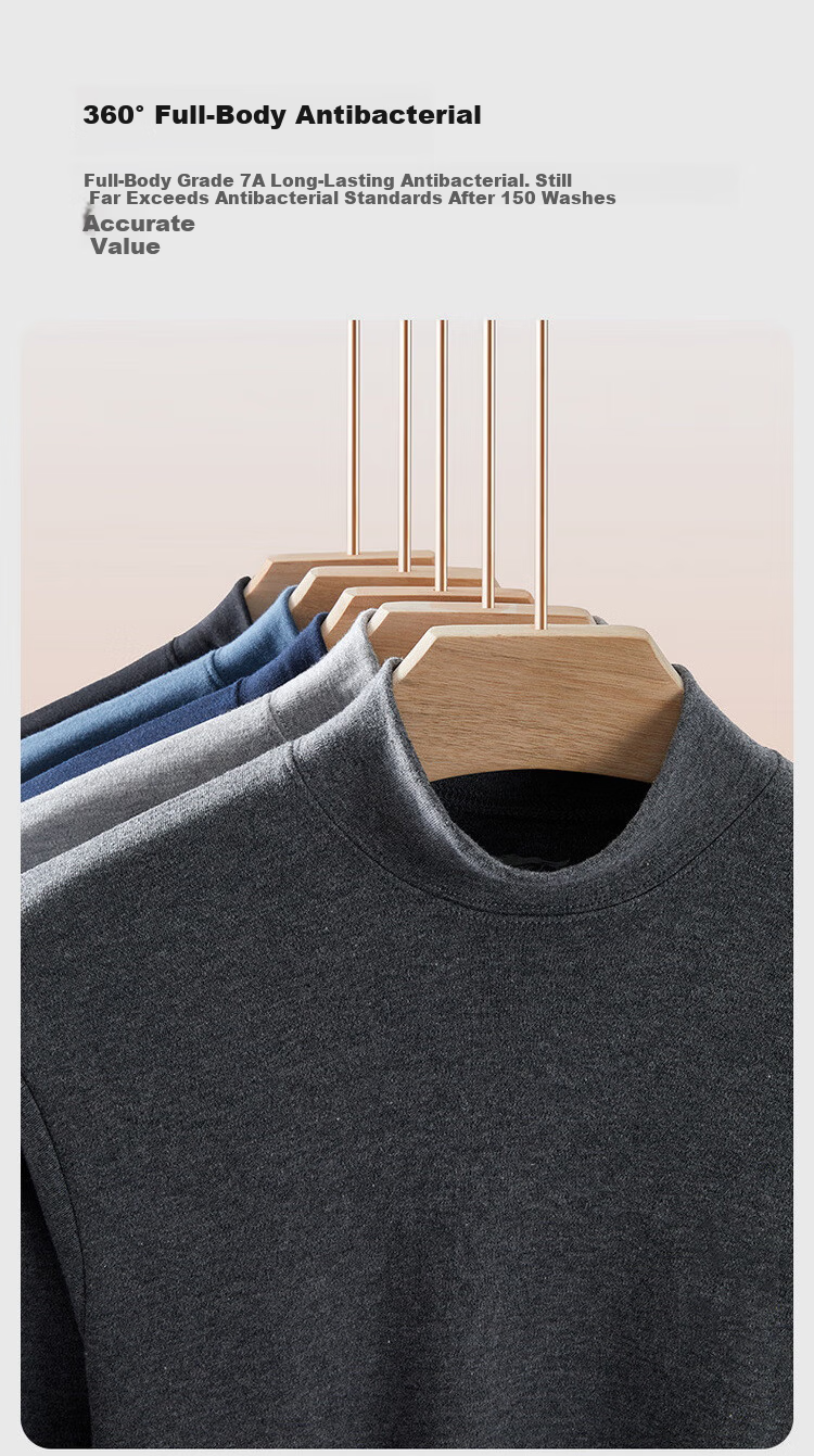 LangSha Men's Single Autumn Cotton Thermal Underwear 26 Autumn Winter New 7A Antibacterial Mite-Resistant Pure Cotton Innerwear Base Layer Shirt 4