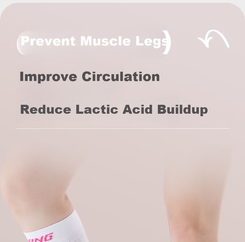 Li-Ning Sports Compression Socks, Calf Socks, Professional Yoga Running Jump Rope Long Fitness Non-Slip Breathable 10