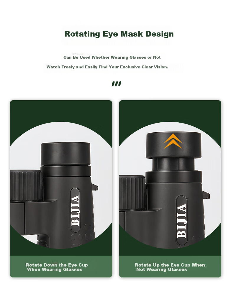 BIJIA 10X42 Purple Coated Multi-Functional Outdoor Multi-Layer Coated High-Definition High-Transparency Multi-Power Binoculars Anti-Slip Telescope 6