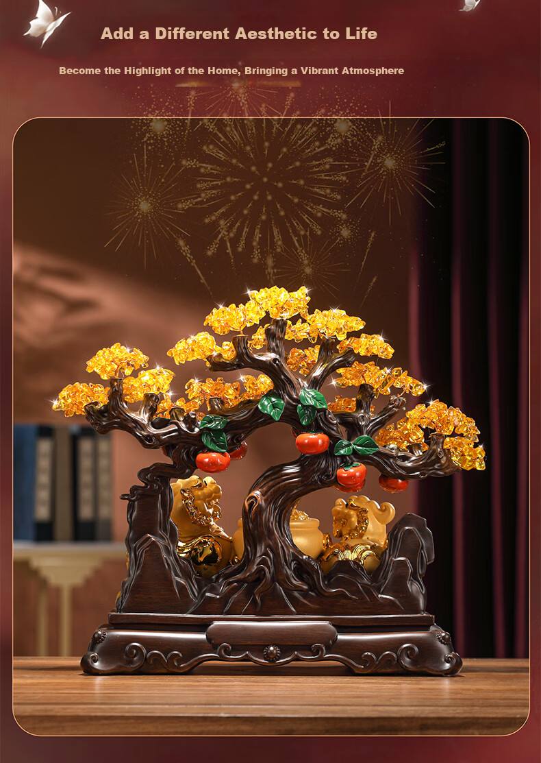 Lizhi Source Wealth Pixiu Treasure Basin Money Tree Ornament Store Cashier Desk Housewarming Opening Gift Living Room Wine Cabinet Decoration 12