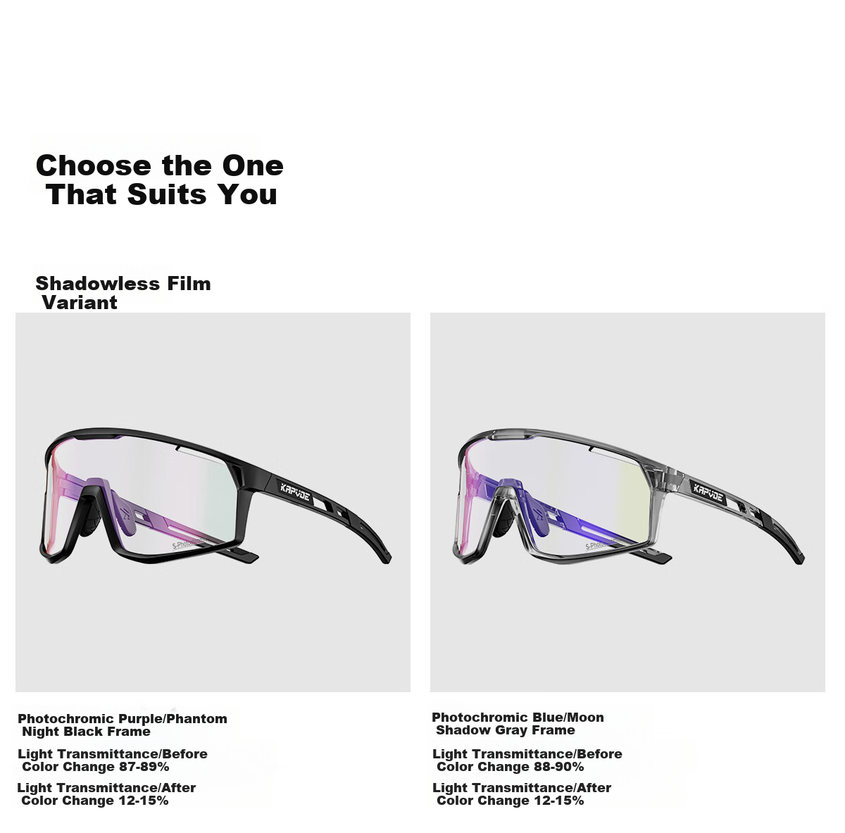KAPVOE Zhumu Photochromic Cycling Glasses Outdoor Sports Bicycle Protective Day and Night Goggles 28