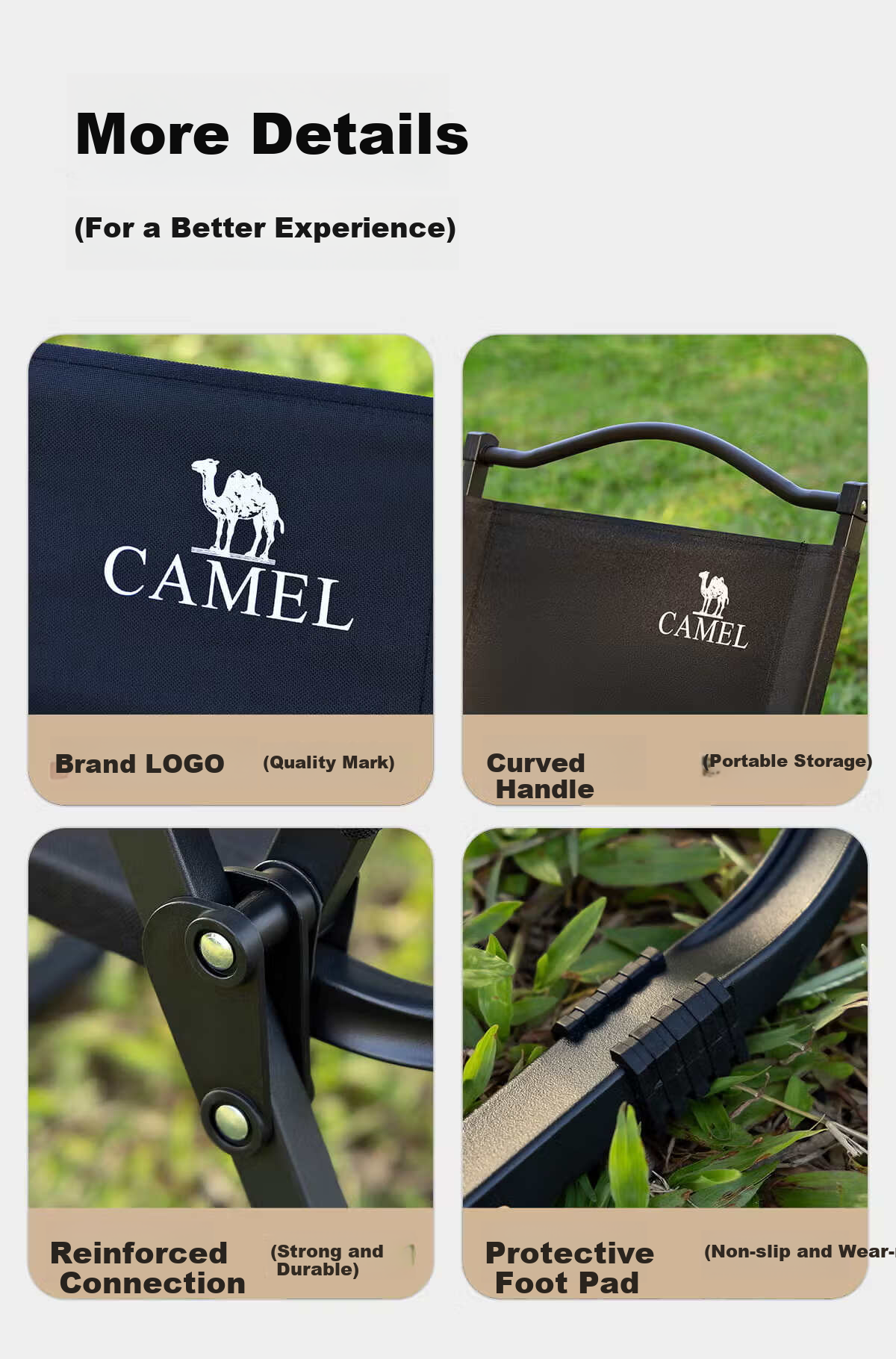 CAMEL Outdoor Folding Camping Chair Kermit Stool Beach Portable Folding Stool Table Chair 1J722C7586N 6
