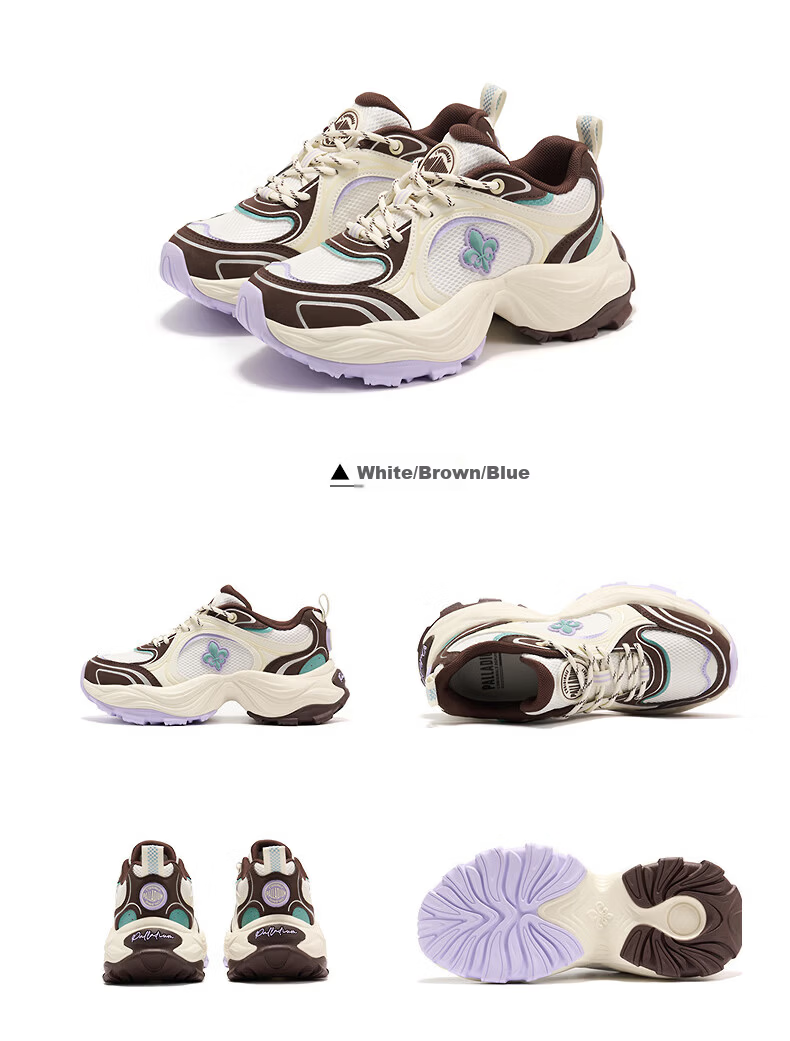 PALLADIUM New Trendy Versatile Dad Sneakers Casual Sports Shoes for Women Breathable Height Increasing White Single Layer Size 35.5 20