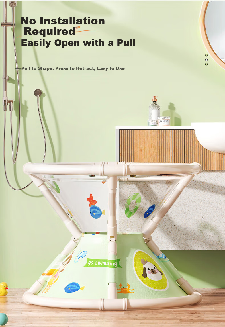 Sodi Children's Day Baby Swimming Tub Foldable Bath Bucket Home Use Newborn 0-3 Years Gift 9