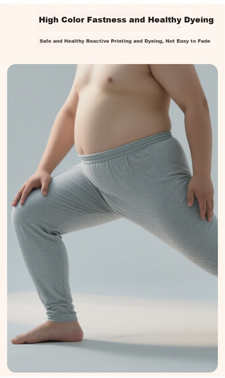 Hengyuanxiang [Large Size Men's Autumn Pants] 100% Pure Cotton Thin Plus-Size Antibacterial Thermal Underwear Base Layer Cotton Pants Spring And Autum 12