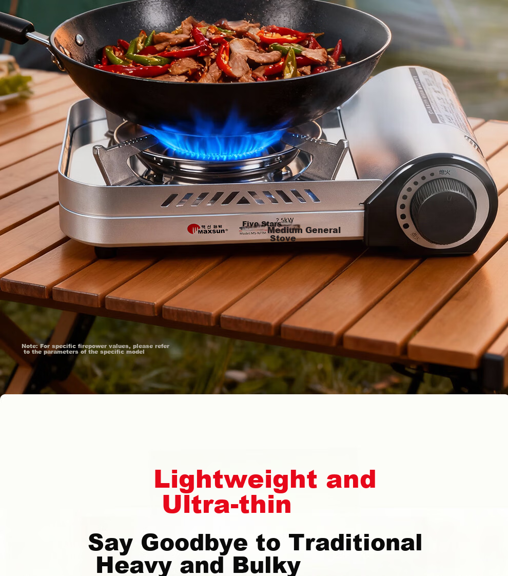 MAXSUN Ji'antu Butane Gas Stove MS-N7M Ultra-thin Medium Burner 2.5kW Premium Gray 5