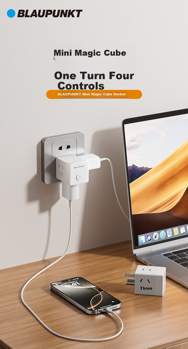 BLAUPUNKT Cube Power Strip Multi-Outlet Converter Multi-Functional Wireless Extension Socket Adapter 1