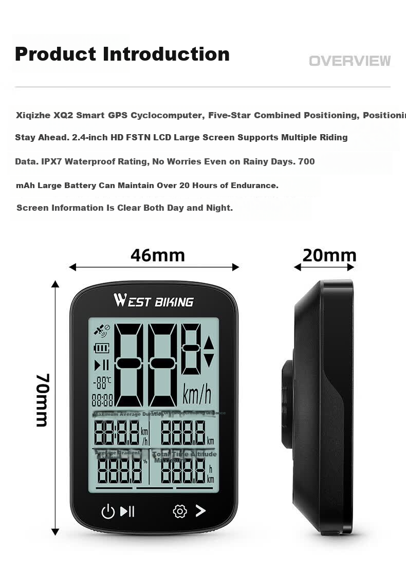 WestBiking XQ2 Road Bike GPS Smart Wireless Speedometer Quick Connect Mountain Cycling Odometer Cycling Device 3