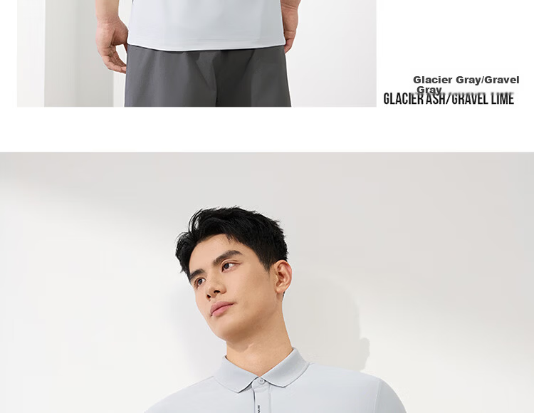 361° Men's Sports T-Shirt Spring Summer New U-Neck Polo Ice Cool Casual Short Sleeve Top 652624105-1 18