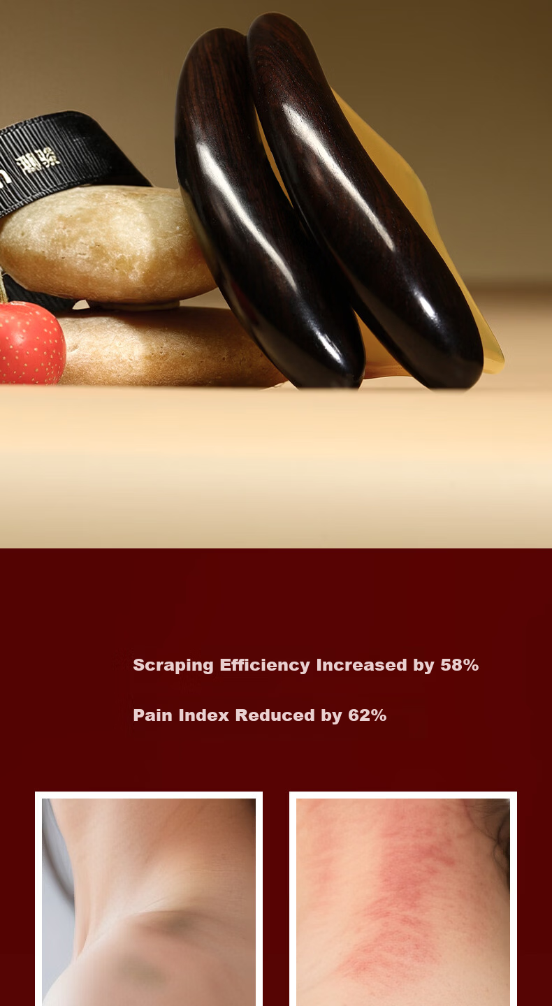 Chaojun Natural Sheep Horn Gua Sha Board Sandalwood Facial and Full Body Massage Mother's Day 520 Gift for Mom Wife Girlfriend 9