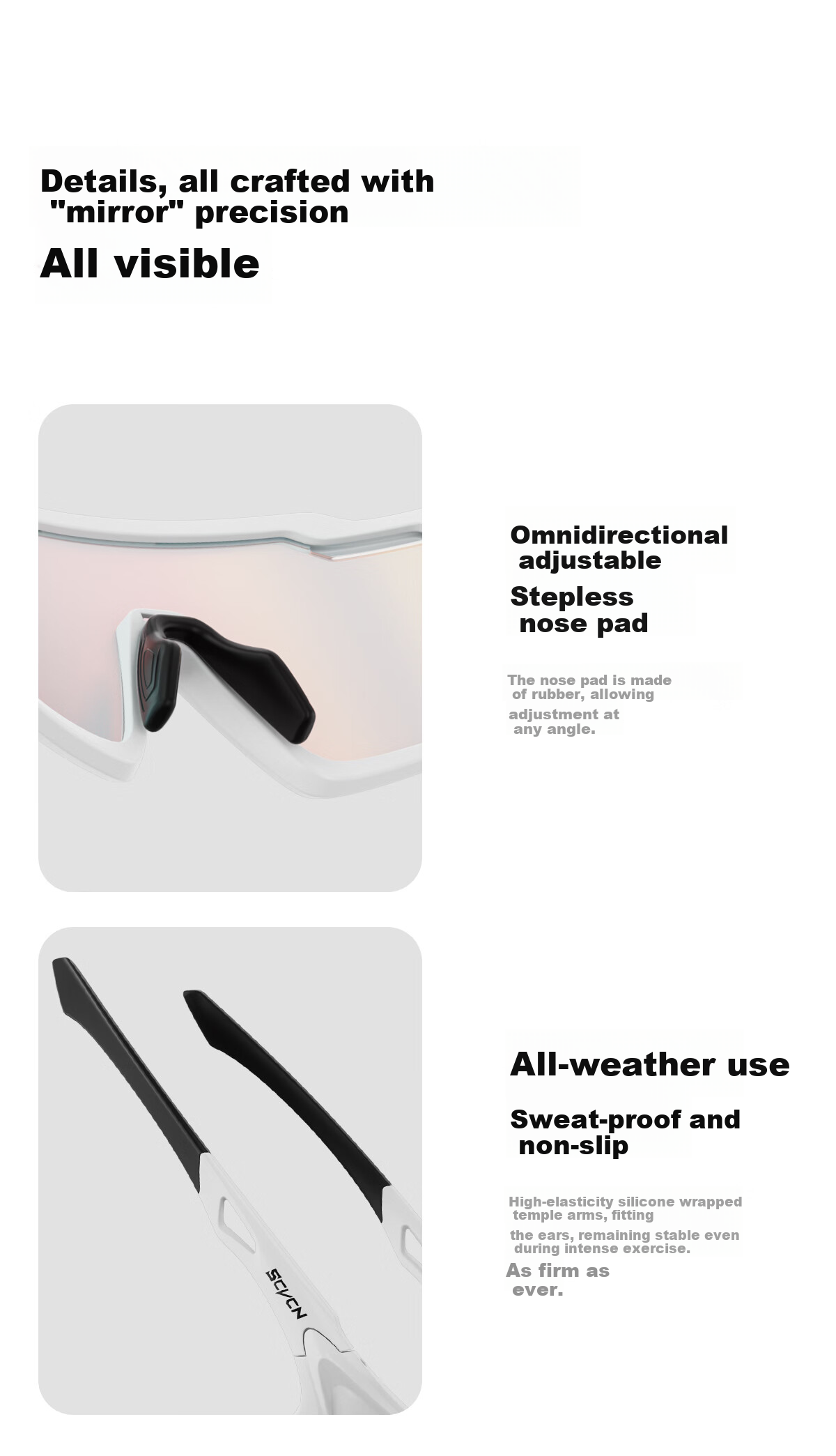 SCVCN Cycling Glasses Photochromic Road Bike Professional Windproof Sports Prescription Day and Night Unisex 6