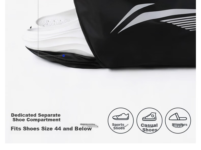 LI-NING Swimming Storage Bag Wet and Dry Separation Large Capacity Waterproof Crossbody Bag for Men and Women 7561 Black 9