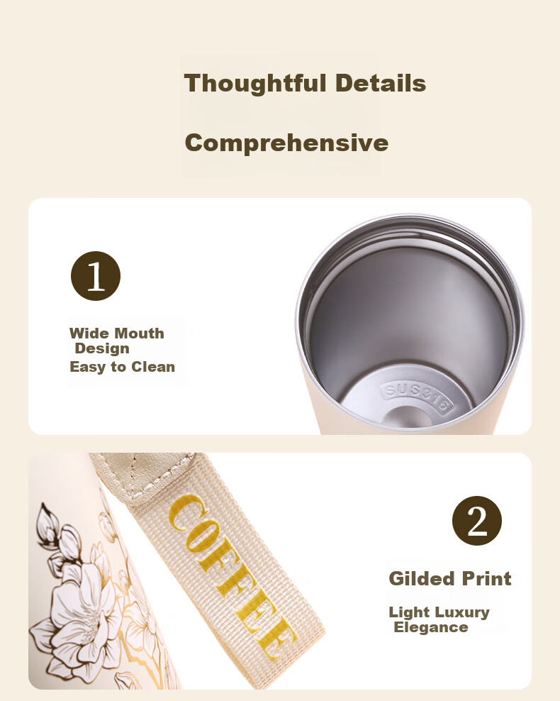 Sidomi Insulated Tumbler for Women High-Value Dual-Drink Coffee Water Cup Female Gift for Girlfriend Birthday Mother's Day Gift for Mom 12